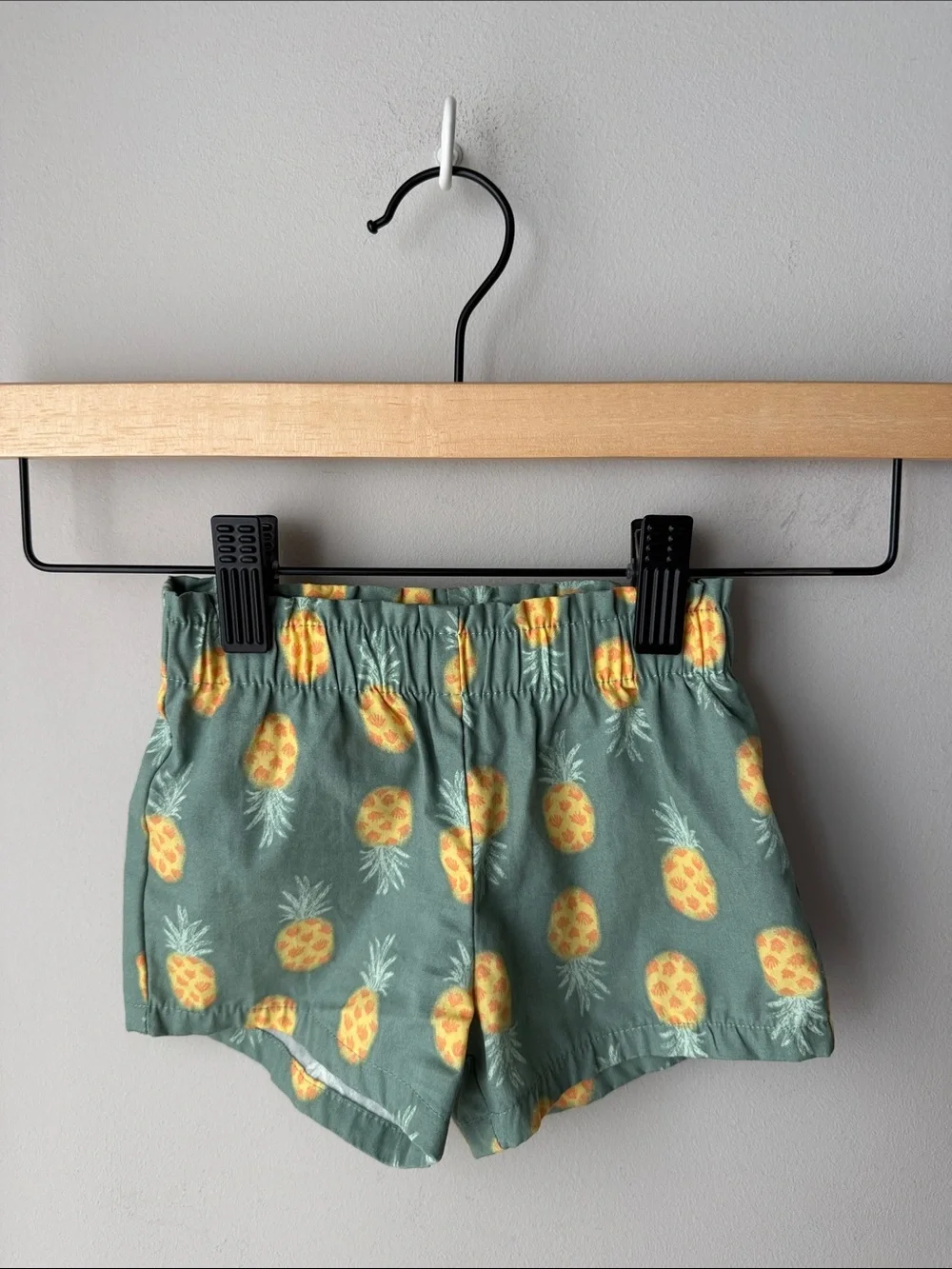 Carter’s Just One You Pineapple Print Baby Shorts Sage Green Yellow 9M